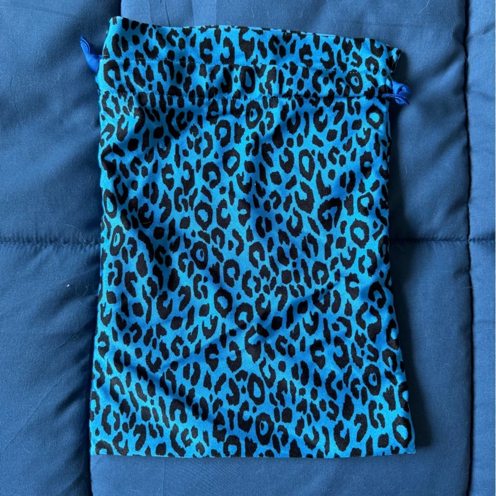 Triangl Swimwear Blue Leopard Print Drawstring Bag